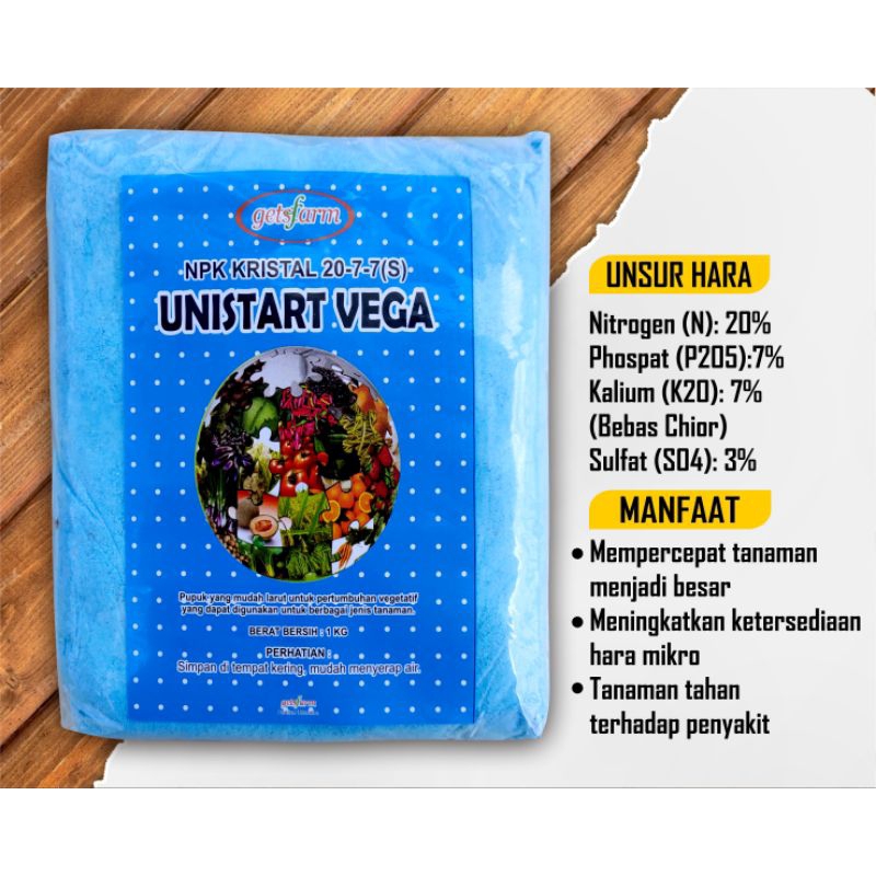 Unistart Vega 1 kg Daun/ Pupuk Npk Daun Kristal Powder 20-7-7(s) Npk Daun/npk Kristal Powder Daun / 