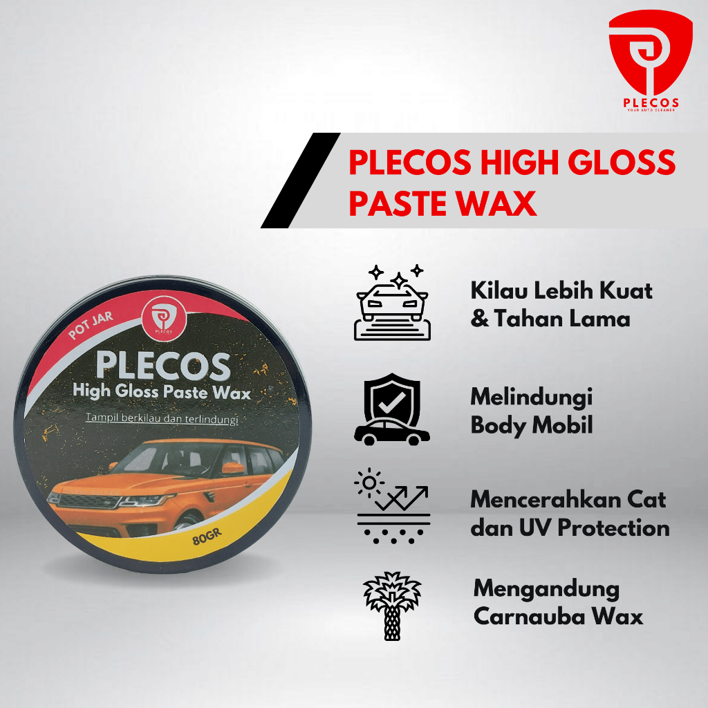 Plecos High Gloss Paste Wax Carnauba Wax Pengkilap Mobil Wax Mobil