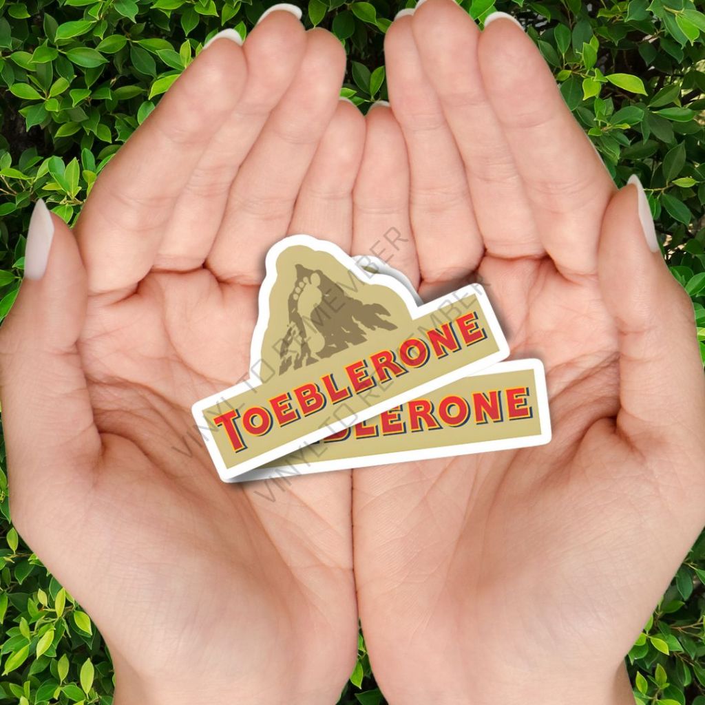 

Sticker Kaki Brand Merek Snack Coklat Toblerone Parody Toeblerone Vinyl Glossy