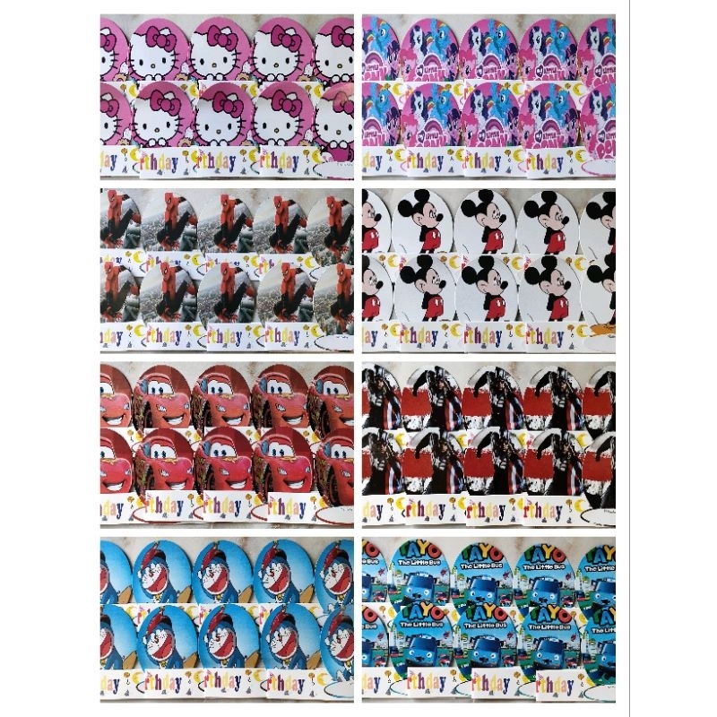Topi Ultah Mahkota Karakter isi 10, topi ulang tahun, mahkota ulang tahun, mahkota kertas
