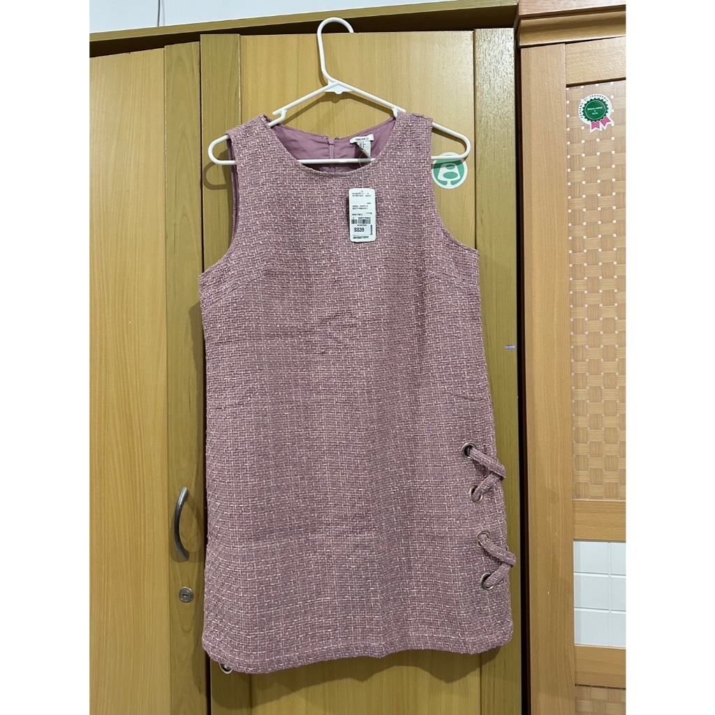 TERMURAH- Forever 21 Dusty Pink Gold Glitter Knit Dress