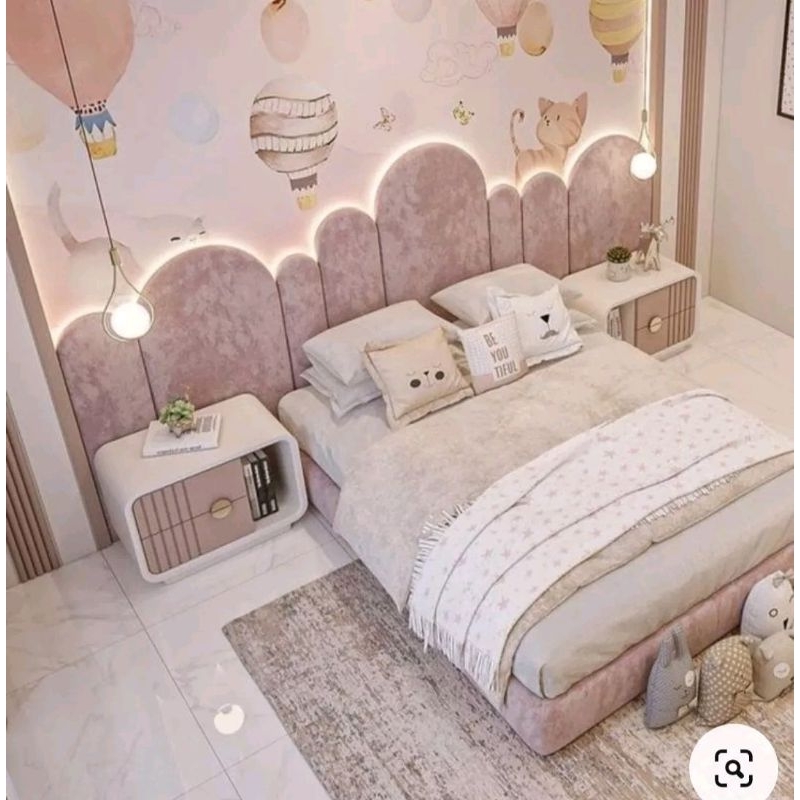 Headboard Kamar Tidur Ukuran request - Headboard Wallpanel Pengama  Dinding Busa Anak - HB