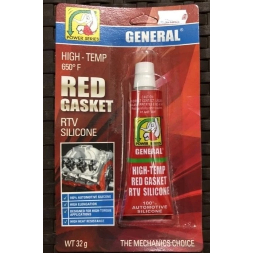 

Lem Silikon Red General 32 Gram Lem Gasket Merah Red RTV Silicone