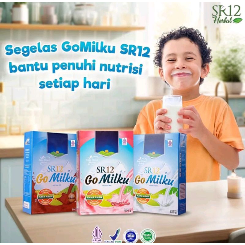 

Go Milku SR12 600gr Halal BPOM Susu Kambing Etawa Premium Aman Untuk Busui & Bumil