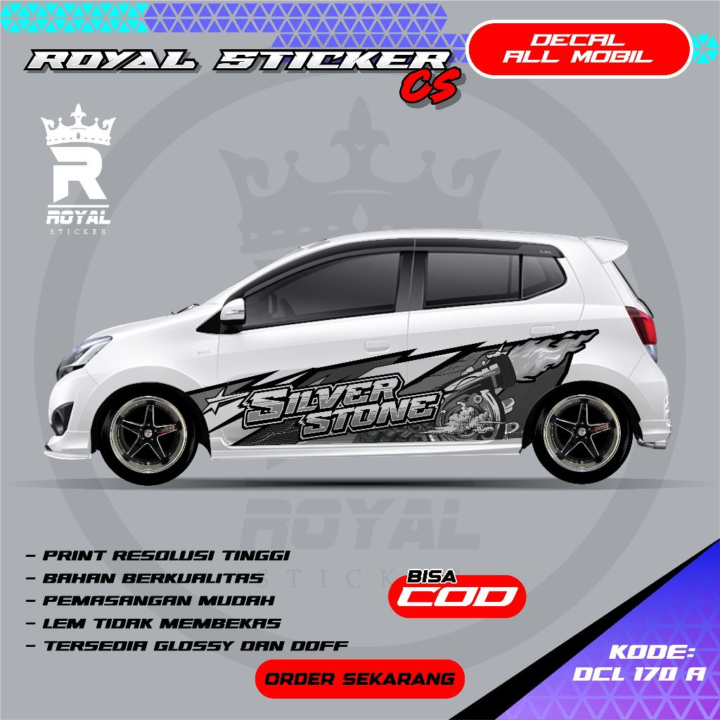 STIKER DECAL MOBIL JAZZ AGYA AYLA CALYA YARIS DESIGN THAILOOK / STIKER DECAL MOBIL FREE CUSTOM NAMA 