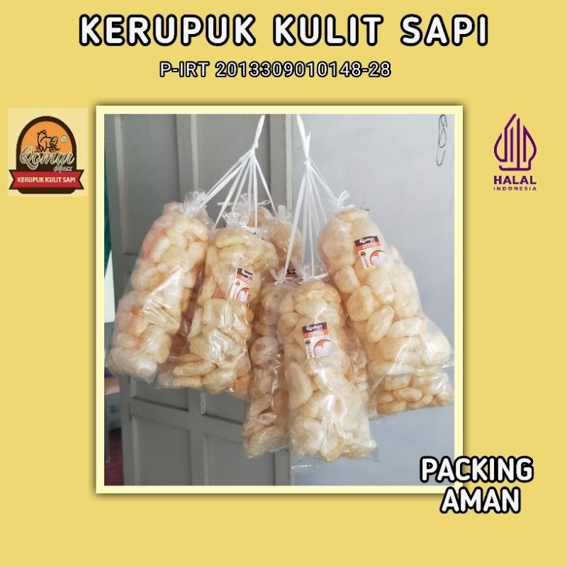 

Kerupuk kulit sapi rasa original (asin gurih)