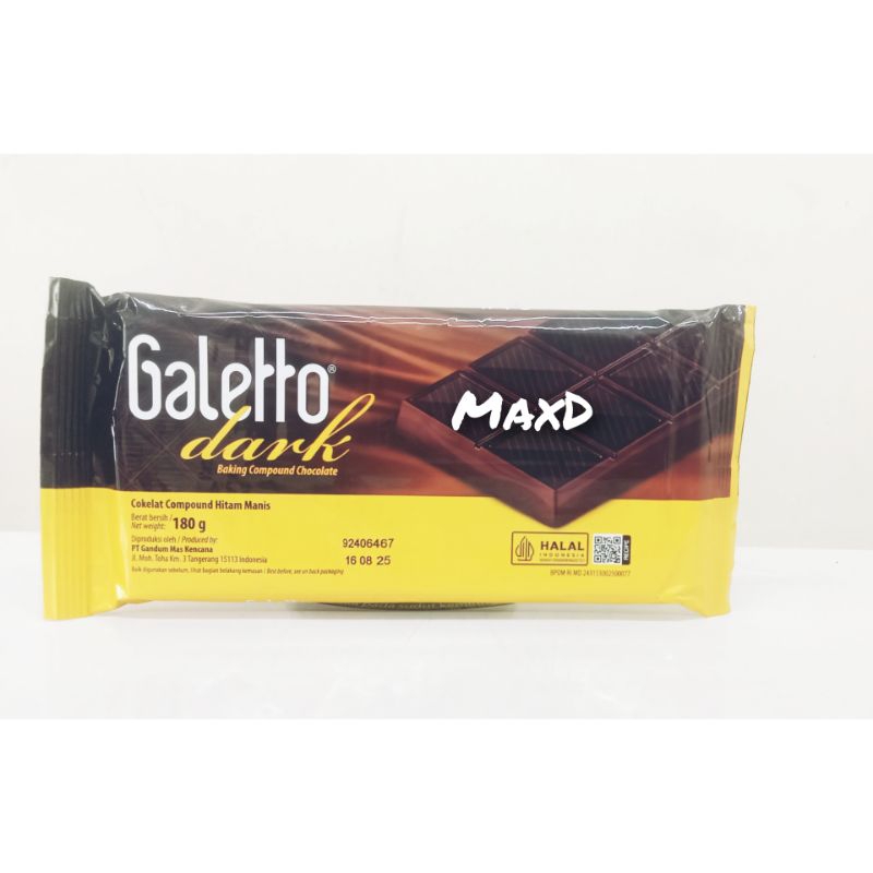 

Galetto Cokelat Batang Compound Dark 180 gr 1 Pcs