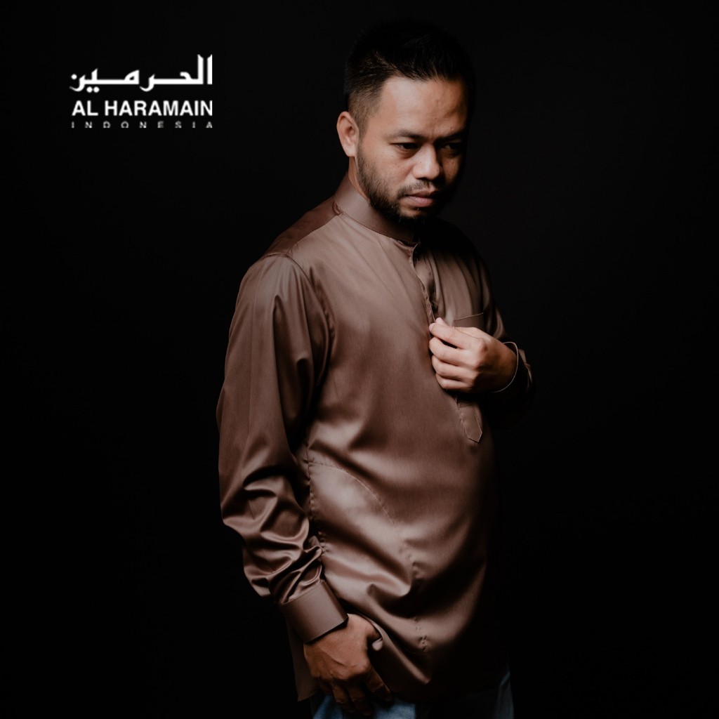 Baju Koko Pria Al Haramain Lengan Panjang Manset Polos TP73