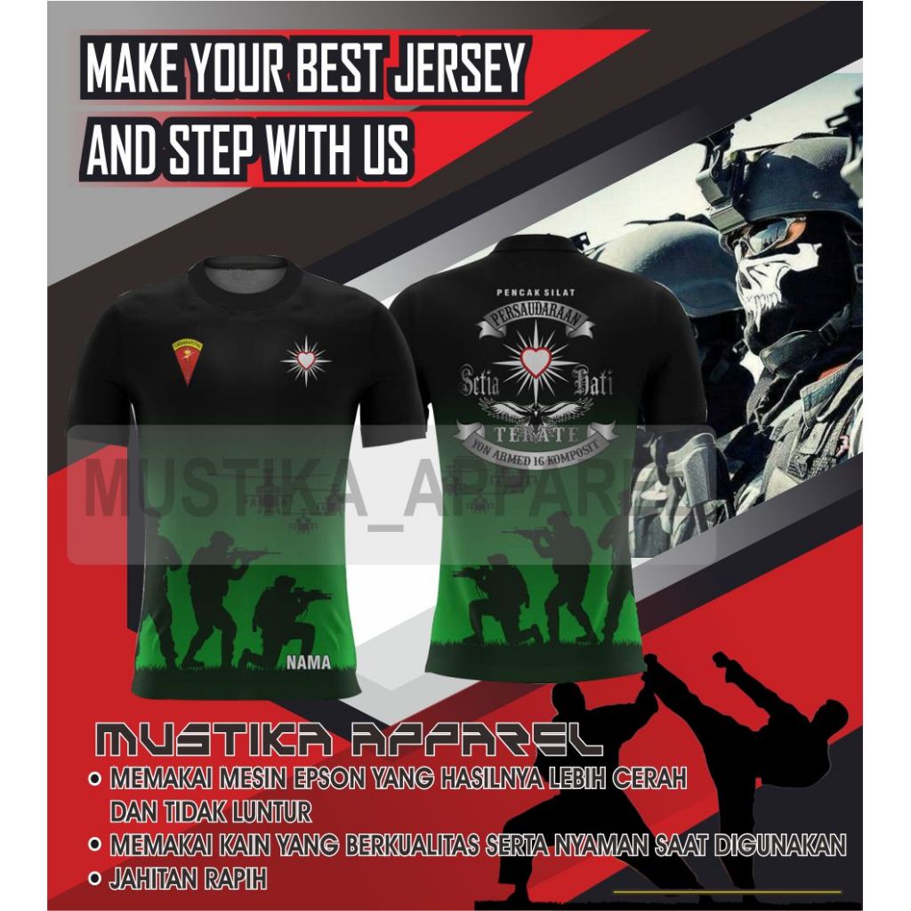 BAJU KAOS JERSEY PSHT, JERSEY SILAT ABDINEGARA, JERSEY SILAT CUSTOM FREE LOGO DAN NAMA