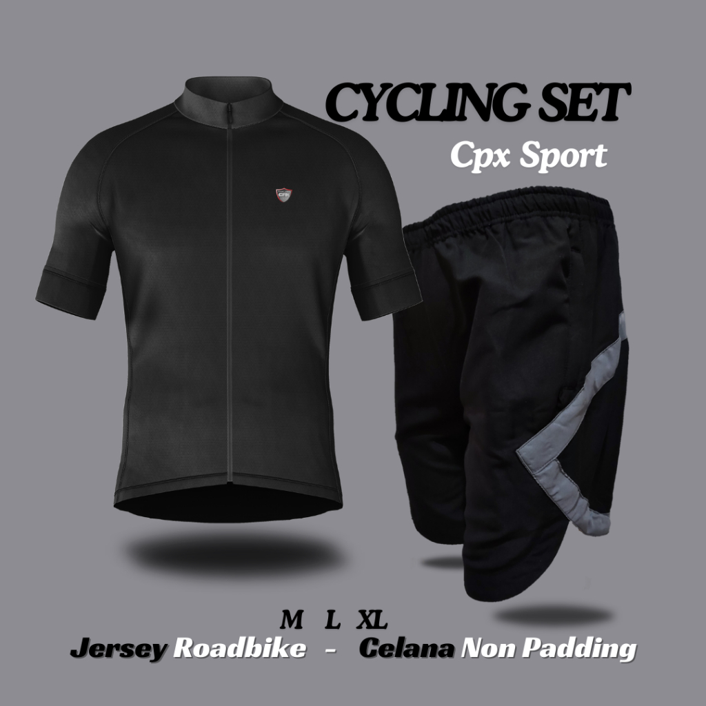 Baju Jersey Sepeda Cpx Sport Roadbike Dan Celana Pendek Lari Gowes Non Padding