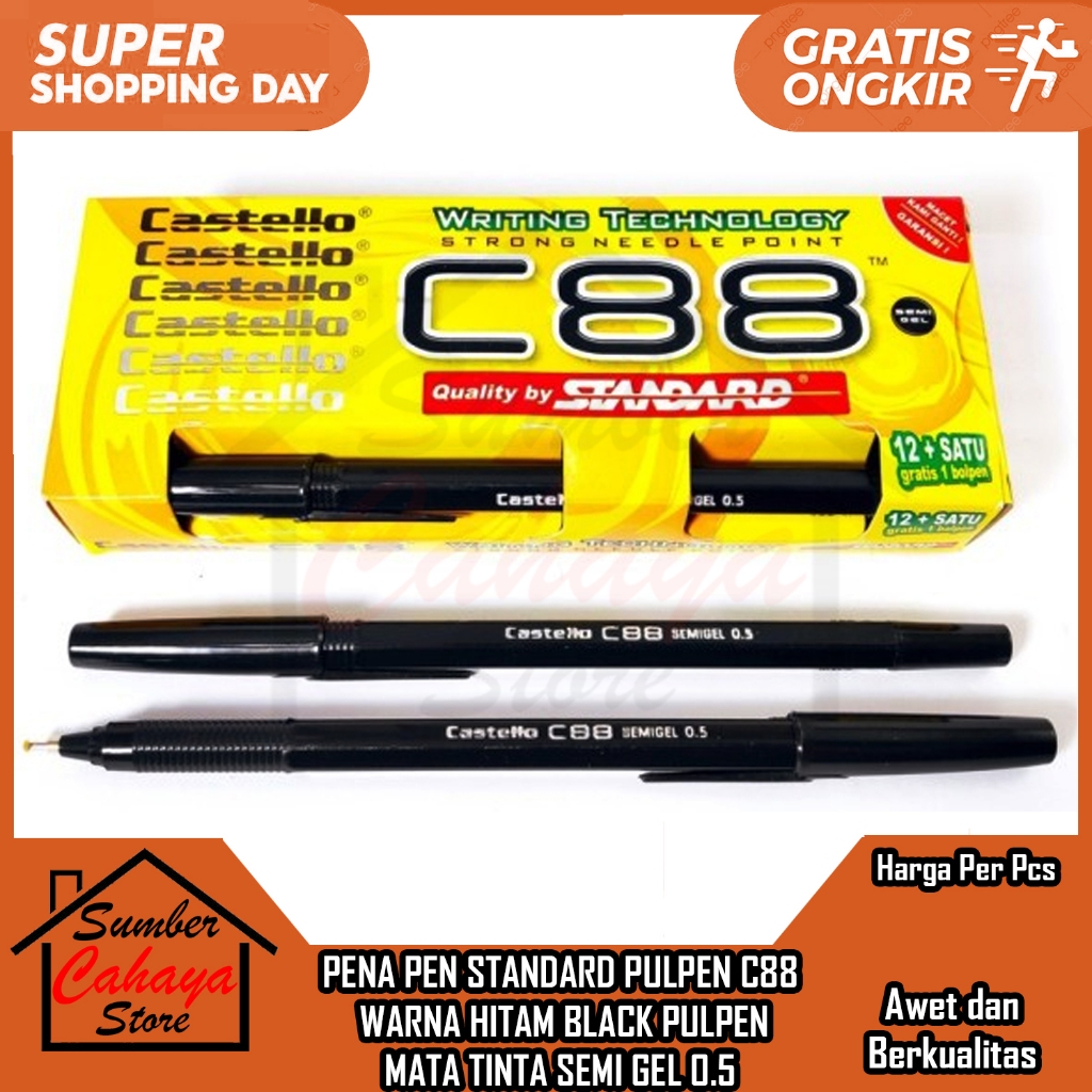 

Pena Pen Standard Pulpen C88 Warna Hitam Black Balpent Point Bolpoin Kantor Sekolah Balpen Mata Semi Gel 0.5 Lancip Luncip Ballpoint Balpoin Balpoint Bolpoin Bollpoint Tinta Alat Tulis Menulis Bolpain Perlengkapan Sekolah Per Pcs Satuan