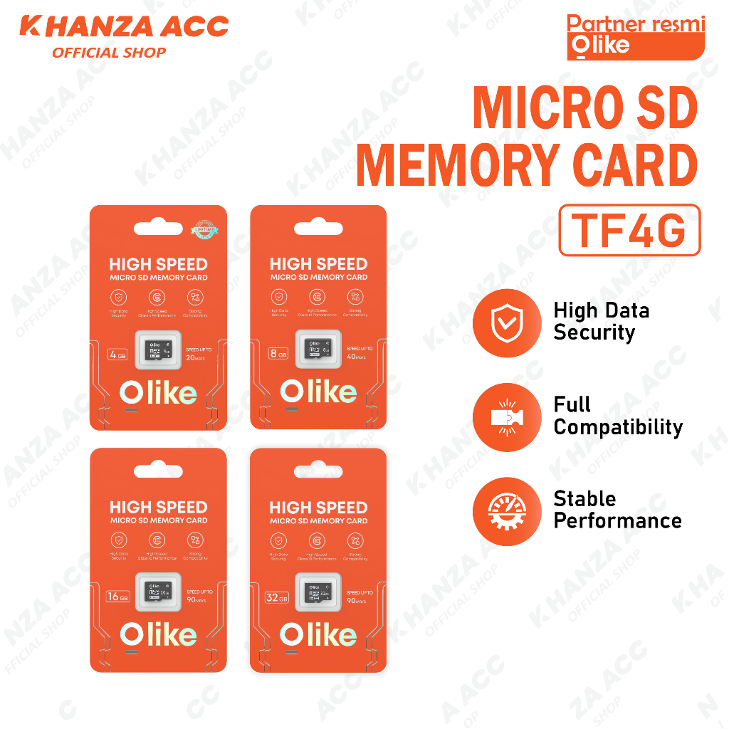 KHANZAACC OLIKE Kartu Memori Hp 4GB 8GB 16GB 32GB 64GB 128GB Original Bergaransi