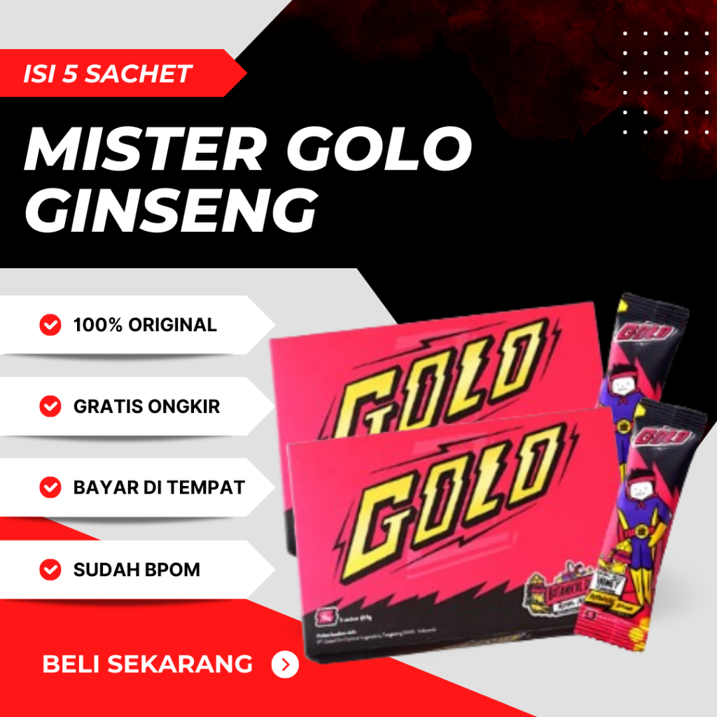 

Golo Ginseng Makassar Rasa Banana / Royal Jelly Ecer 1 Sachet ( 1 Box 5 Sachet ) Original