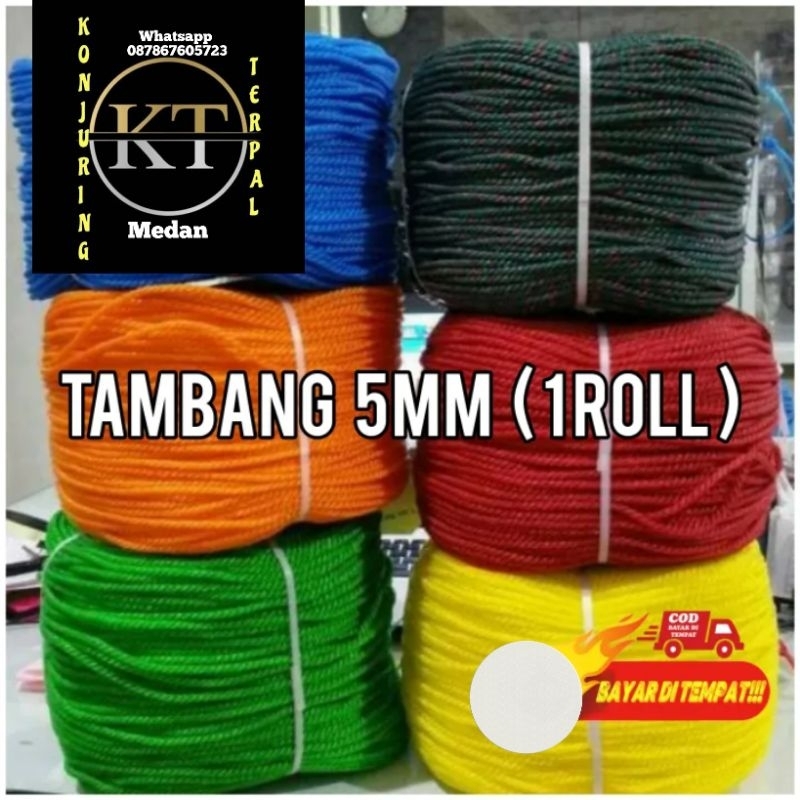 

Tali Tambang Plastik HDPE / Rope / Tali Serbaguna Ukuran 5mm Roll-an