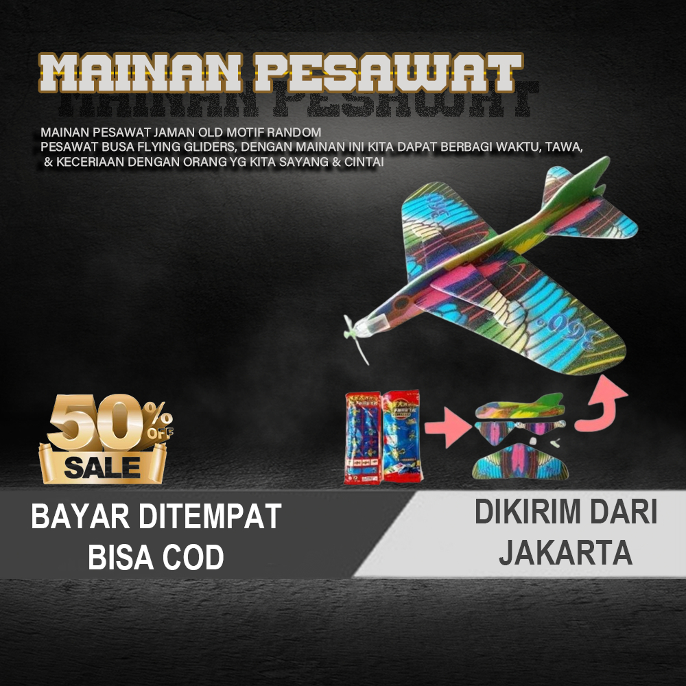 Pesawat busa gabus besar mainan Indonesia 90an jadul Gadis anak laki - laki hadiah ulang tahun