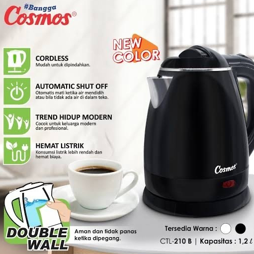Teko listrik COSMOS Electric Kettle Cordless Pemanas Air Teh Kopi