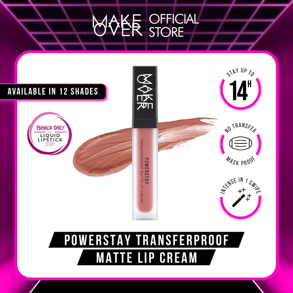 MAKE OVER Powerstay Transferproof Matte Lip Cream B06 Powerful 7g