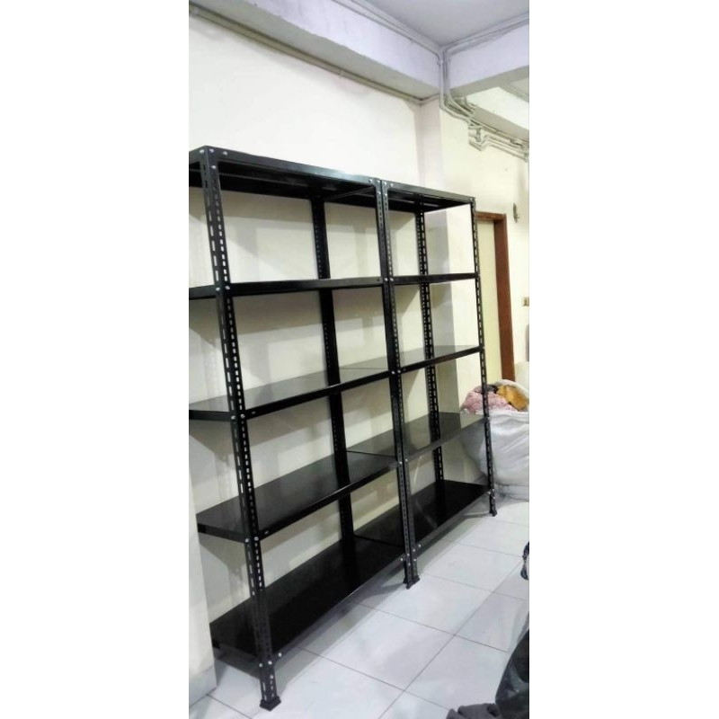 Berkualitas Rak besi siku 5 susun Rak gudang 40x100x200cm