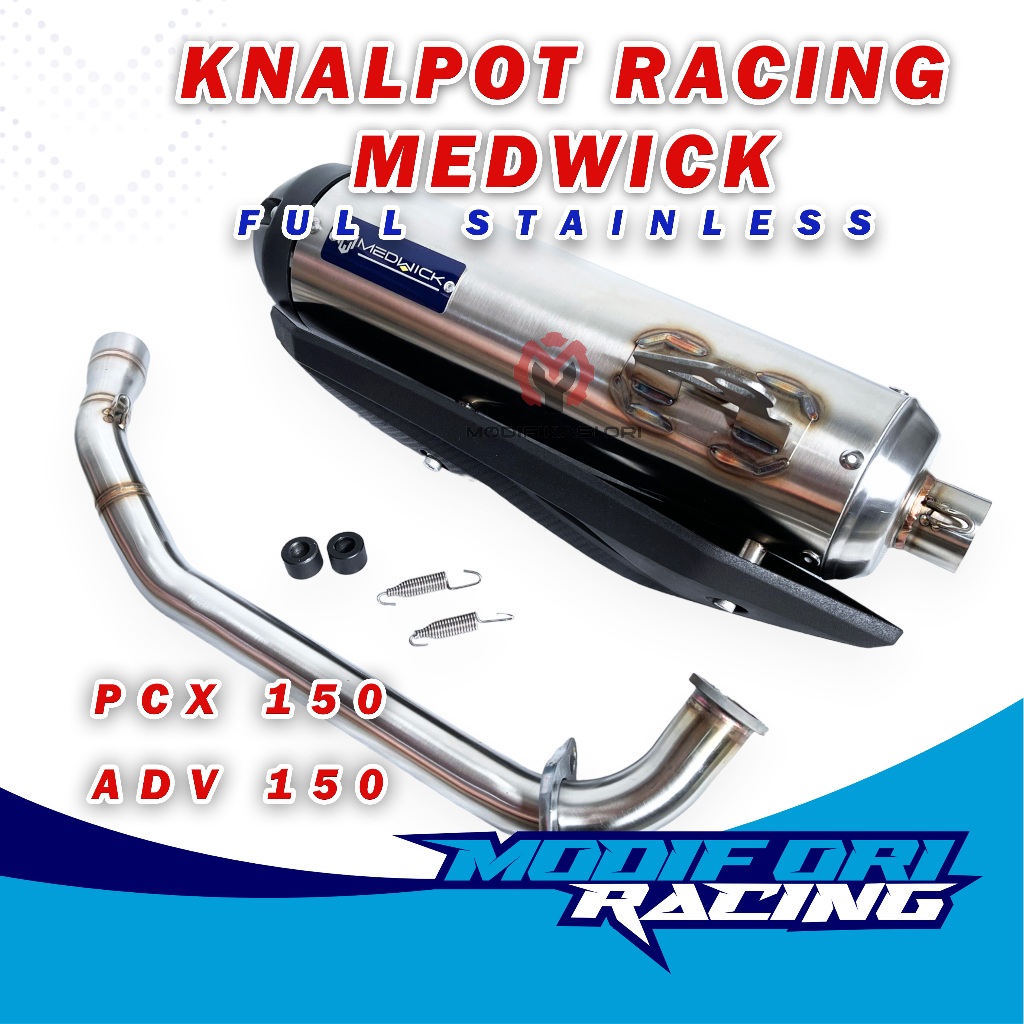STAINLES RACING - KNALPOT RACING MEDWICK PCX 150 VARIO ADV MUFLER STANDAR RACING STAINLES