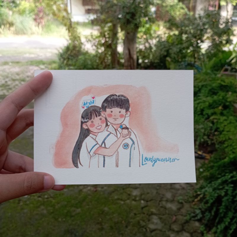 

Postcard Aesthetic Korea Drama Lovely Runner Ilustrasi Chibi