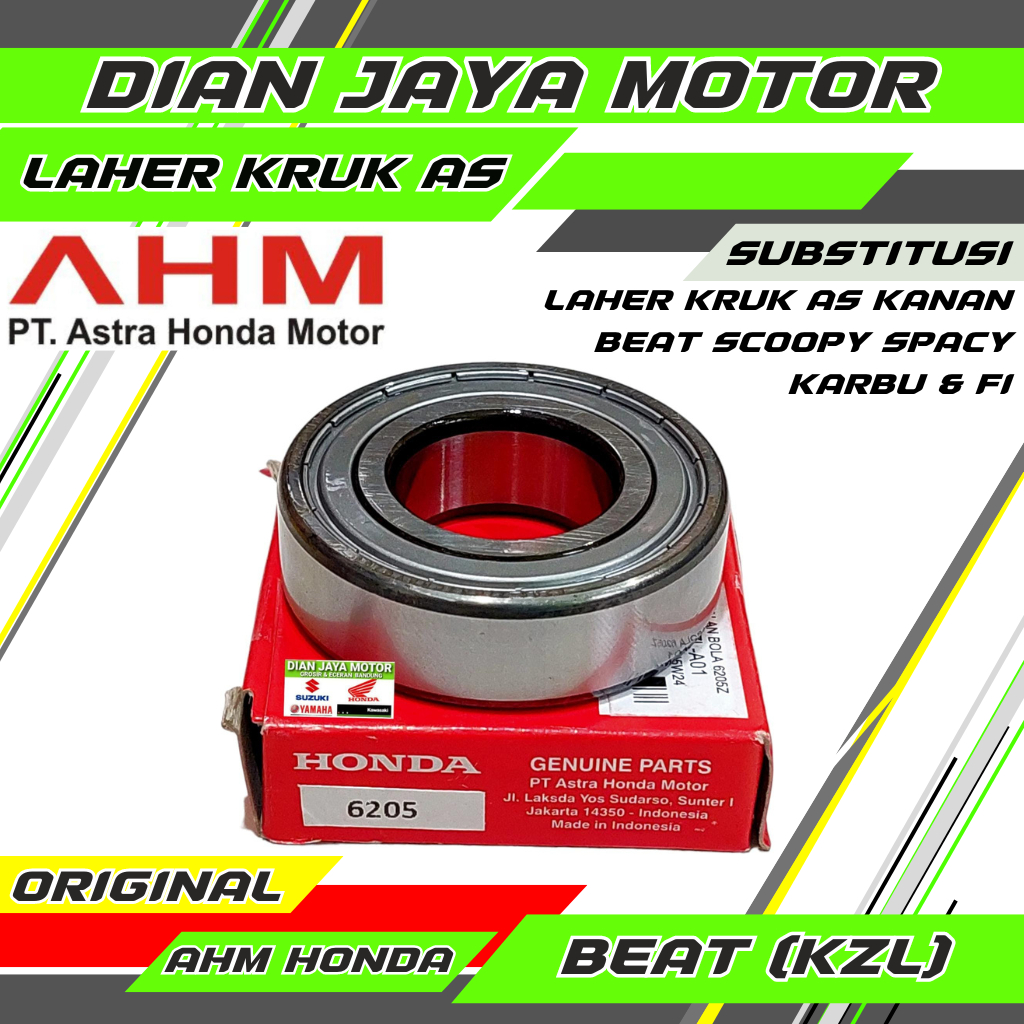 Bearing Laher Kruk As Kanan Beat KZL ORI AHM 6205 Laher Kruk As Kanan Beat Scoopy Spacy