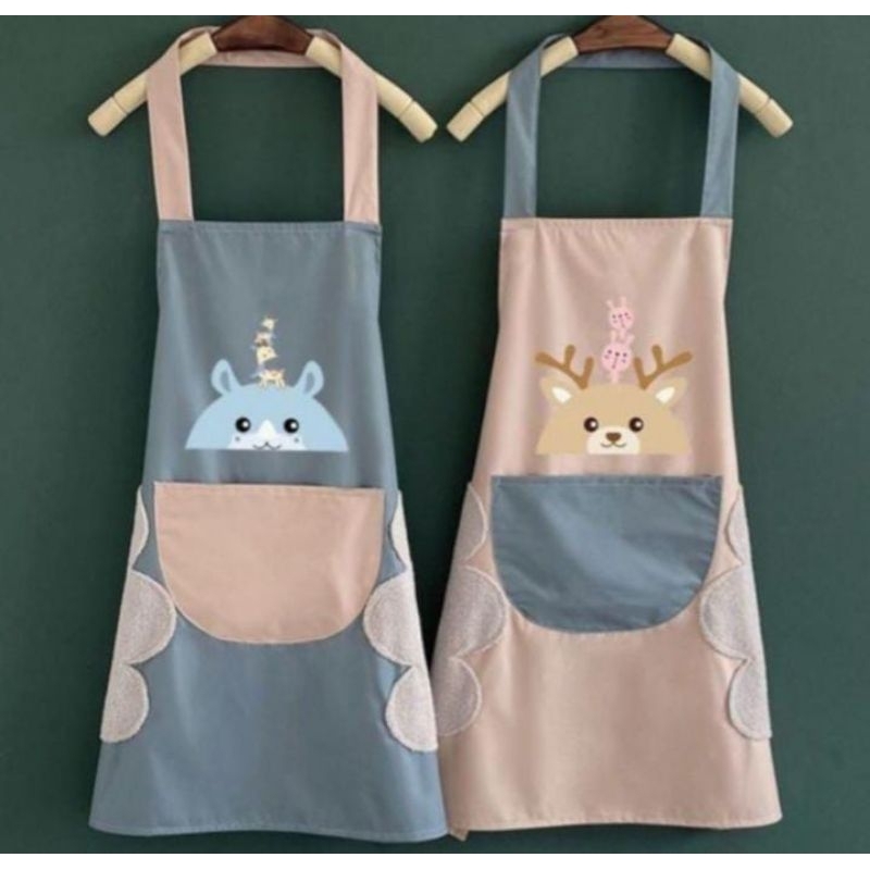 Celemek Apron Masak Waterproof Anti Air Dan Minyak Celmek Dapur Kain