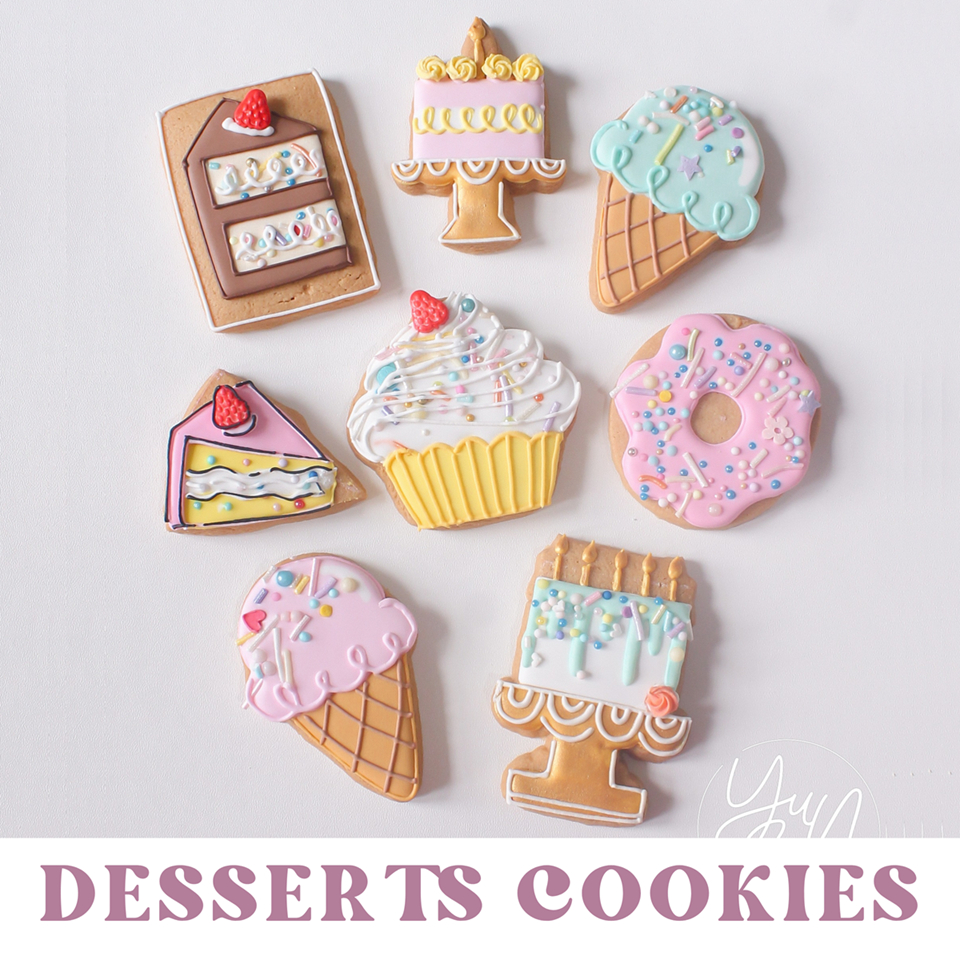 

Desserts Cookies — (Min 5pcs) Sugar Cookies / Decorated Cookies / Kukis Hias