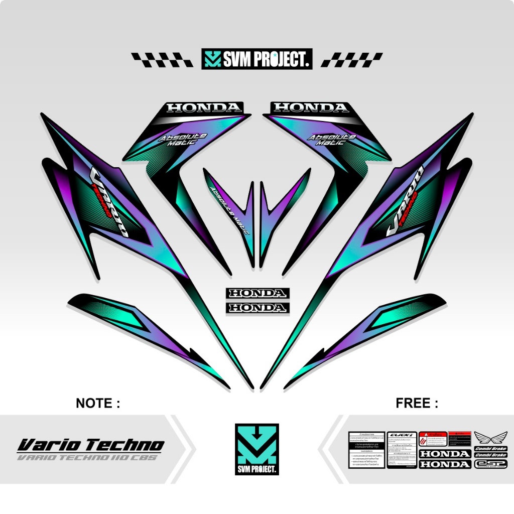 STRIPING VARIO TECHNO 110 CBS MOTIF 59 / VARIO KARBU 110 / VARIASI VARIO LAMA 110 / MODIFYU STIKER /