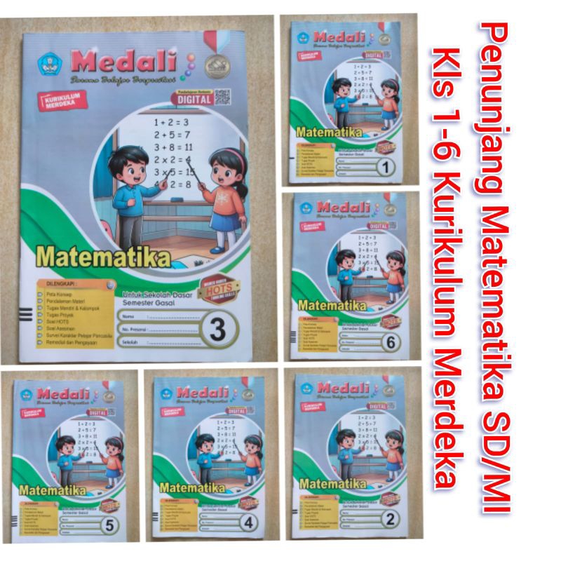 LKS Matematika Kurikulum Merdeka SD Kelas 1 2 3 4 5 6 terbaru KUMER Permata Gemilang dilengkapi soal