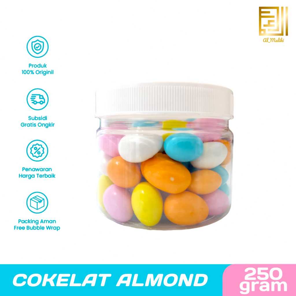 

Coklat Almond 250gram I Cokelat Isi Almond Turki Toples