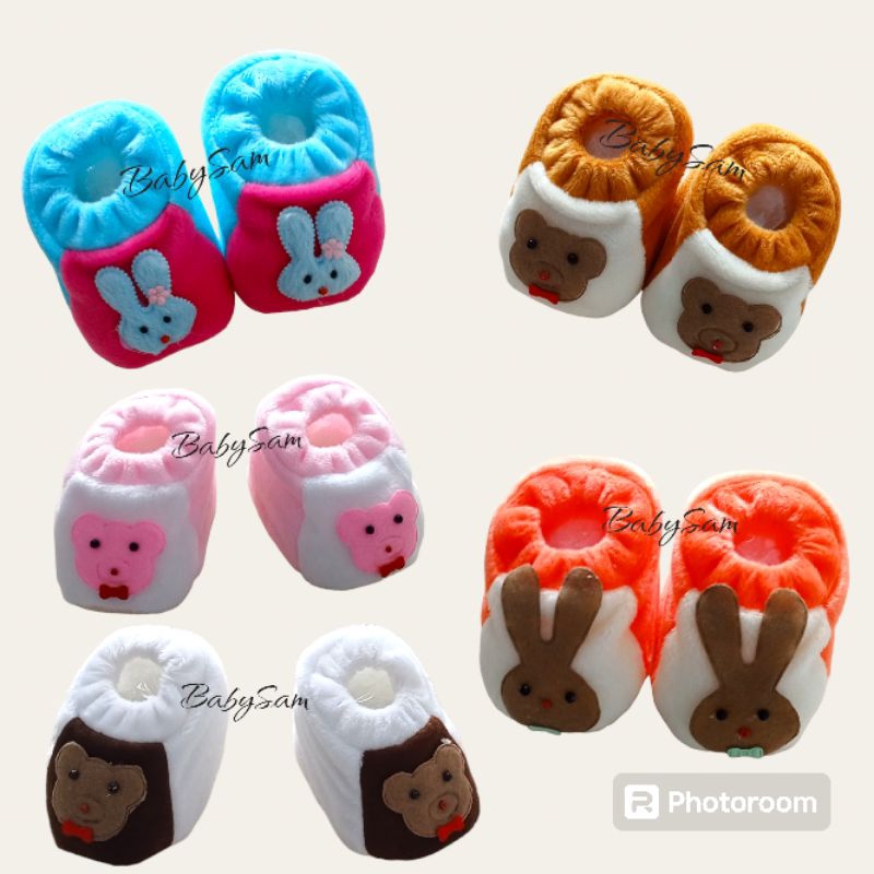 SEPATU BULU FALVAN MOTIF ANIMAL || SEPATU KAIN BAYI LAKI-LAKI PEREMPUAN 0-6BULAN