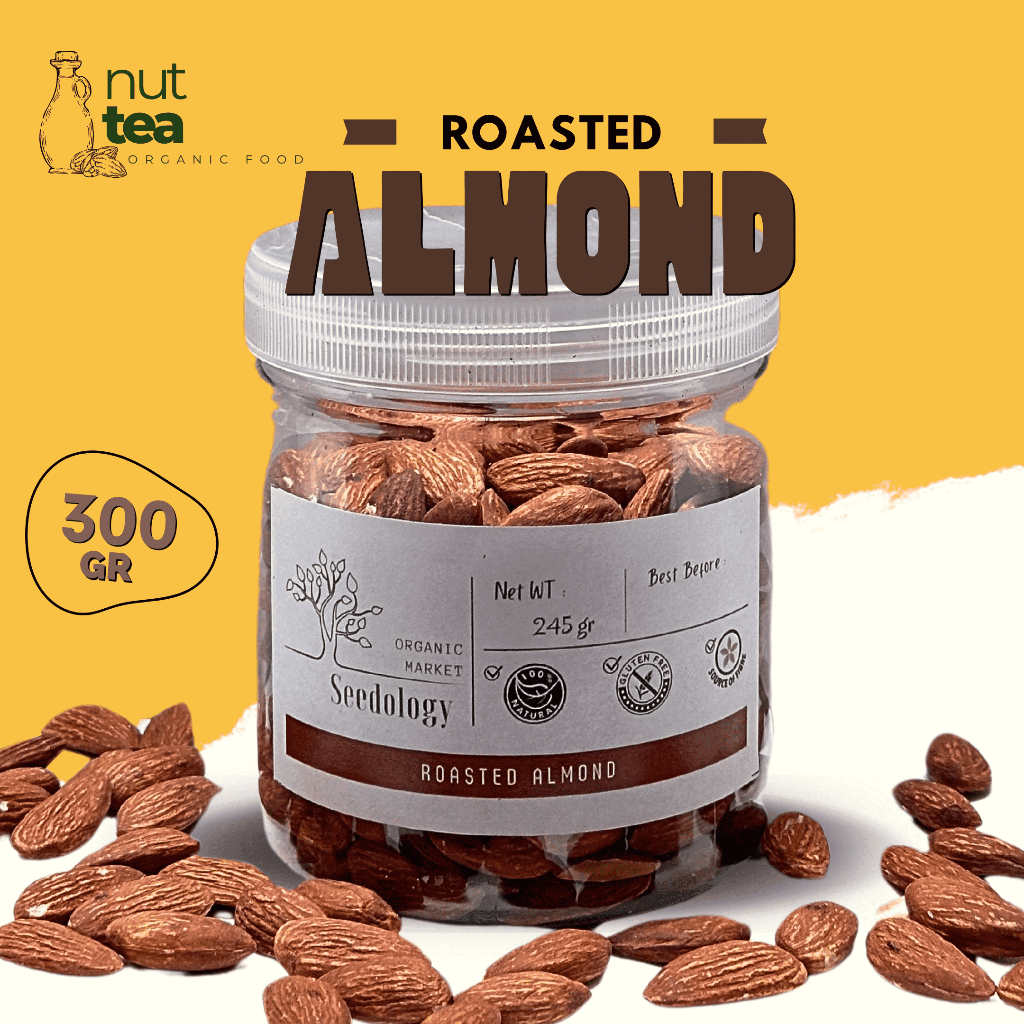 

Roasted Almond (Toples) 300gr - Kacang Almond Panggang Kupas Premium