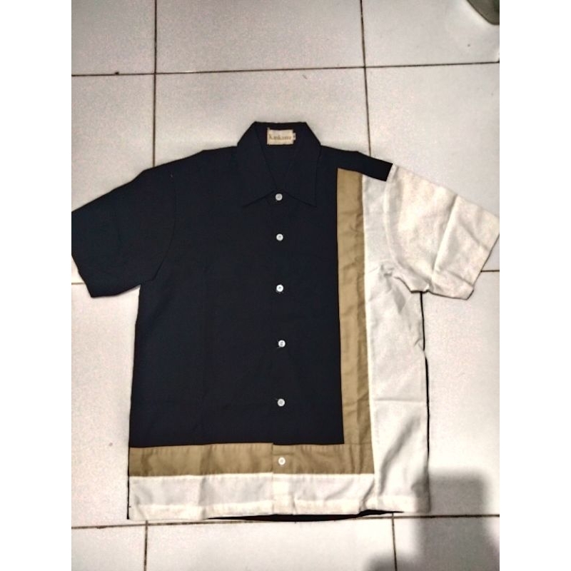 Kemeja pria monokrom KINKAMI size s_preloved