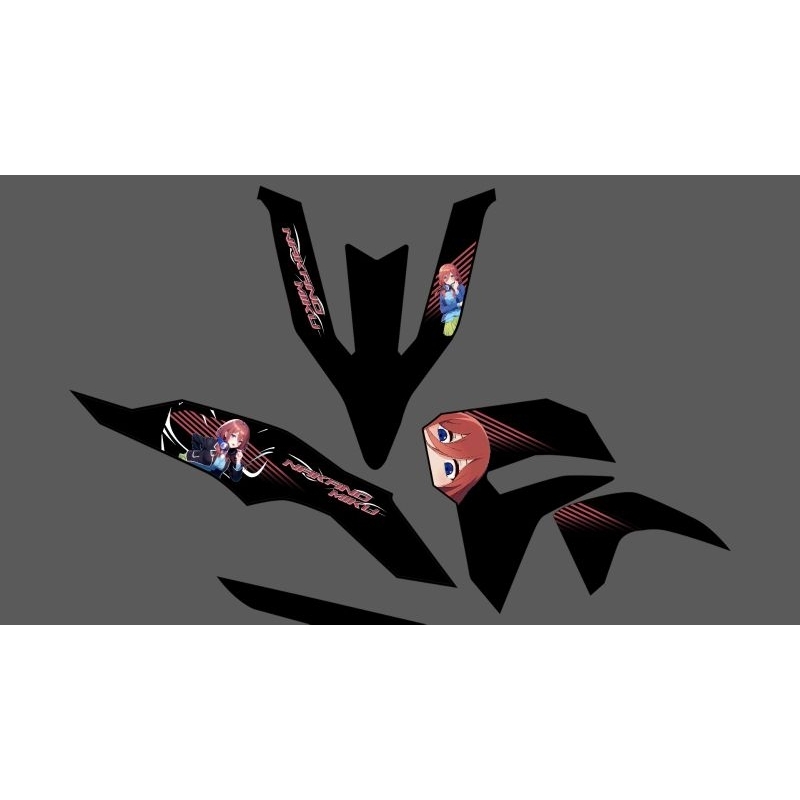 STRIPING STICKER TRANSPARAN VARIO GENDUA 125 2022-2023 DESAIGN ANIME NAKANO MIKU CUSTOM