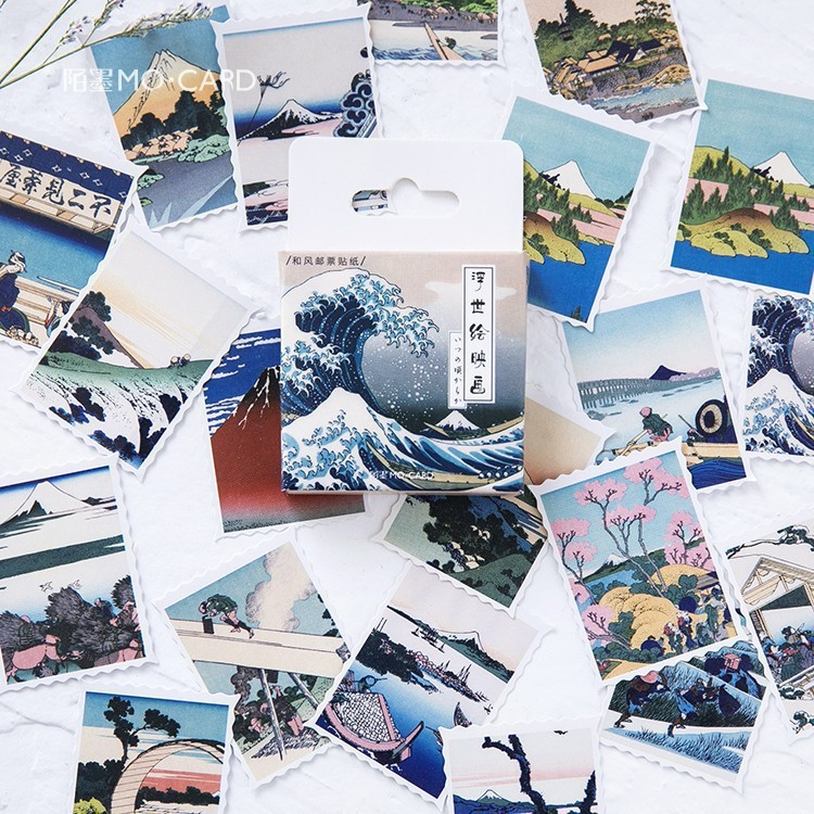 

【MAPLESOL】45 Pcs JAPAN STAMP Deco Sticker Planner DIY Scrapbook Kotak / Sticker Aesthetic Dekorasi Jurnal DIY self-adhesive decorative sealing stickers DIY Handbook Stickers Perangko Stiker Bujo / scrapbook / journal junk / Jurnal / Buku Diary / sticke