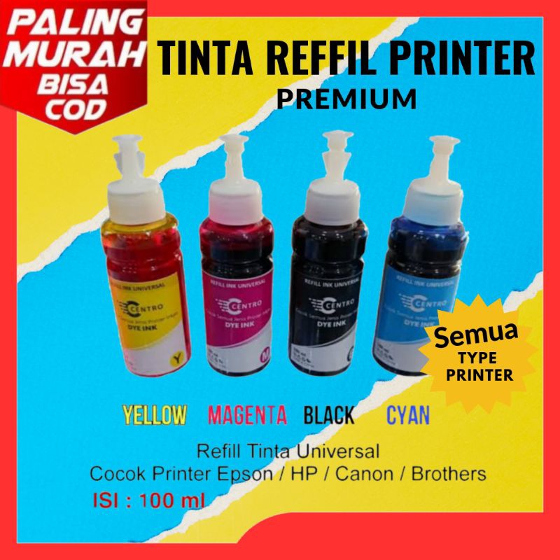 Warna Blurr Solusi 4 Tinta Printer Universal 4 Warna CMYK All Printer Epson/canon/Hp Inject Selang M