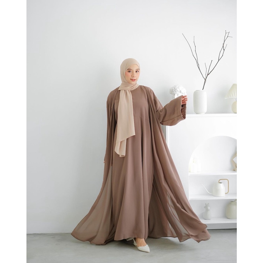 ABAYA TURKI SET OUTER INER ABAYA SAR'I ABAYA SET OUTER VIRAL