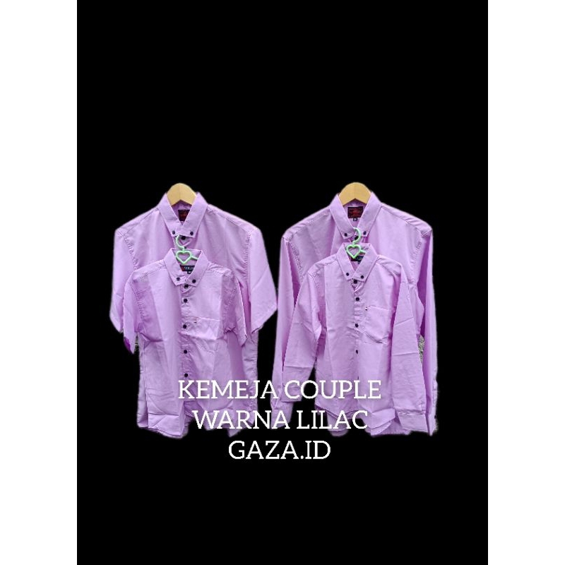 KEMEJA COUPLE LILAC KEMEJA COUPLE AYAH DAN ANAK KEMEJA POLOS COUPLE WARNA LILAC
