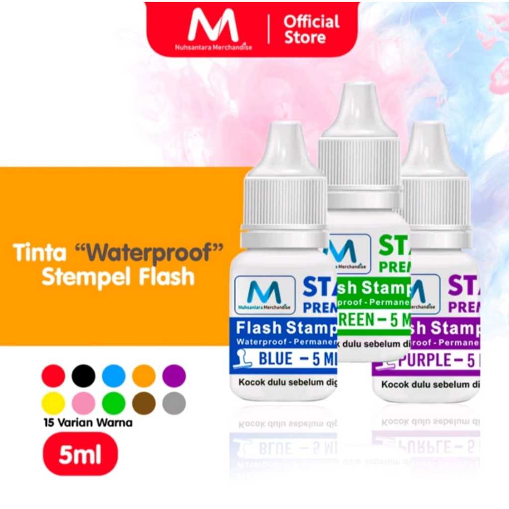 

TINTA STEMPEL OTOMATIS 5ML | Tinta Khusus Stempel Flash | Bukan TInta Stempel Permanen