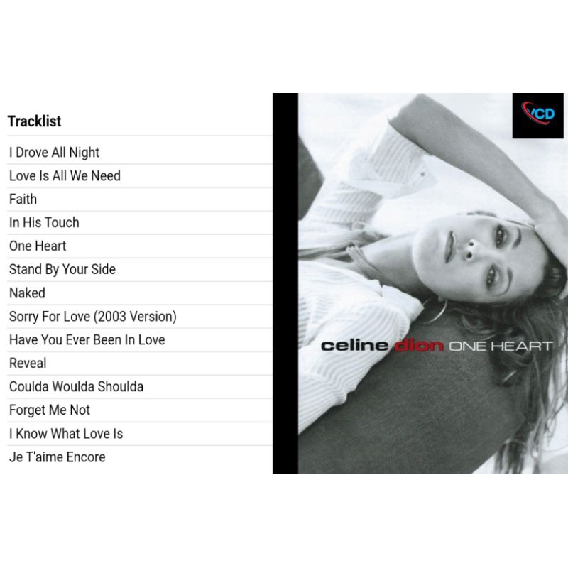 vcd celine dion one heart 2003