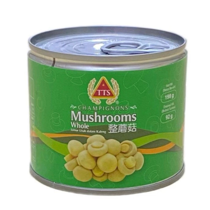 

TTS Champignons Whole Mushroom 198gr Jamur Kancing Dalam Kaleng