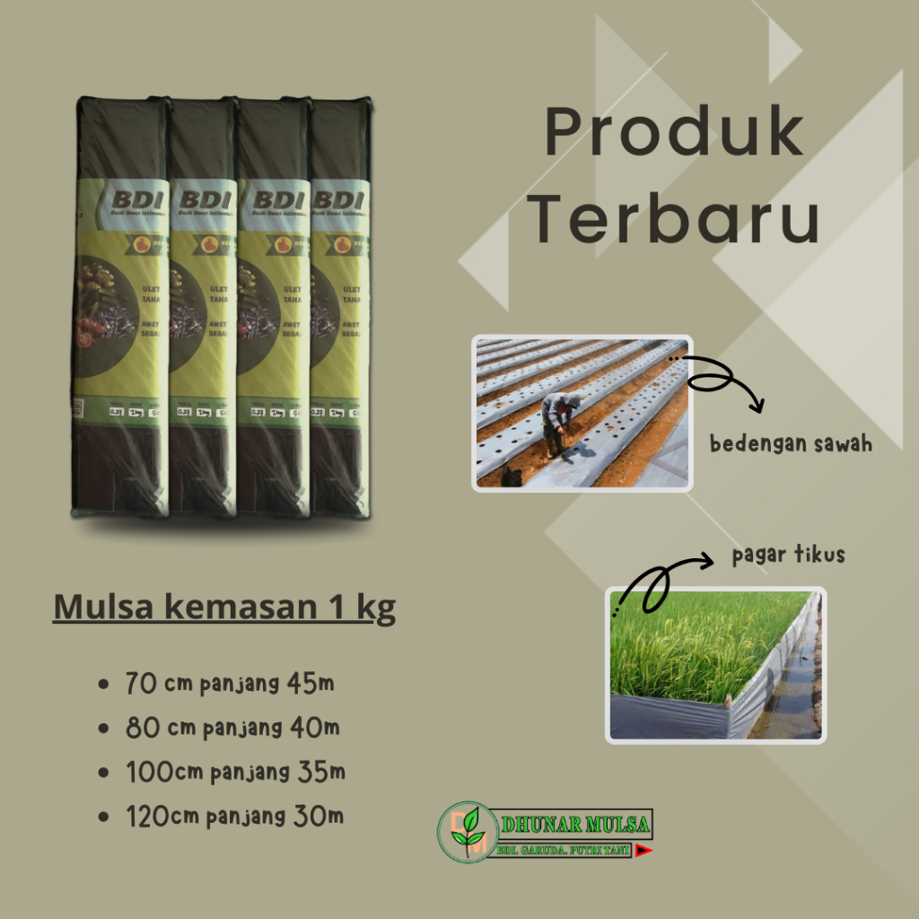 MULSA PERTANIAN / PLASTIK PACKING/ MULSA HITAM-PERAK KILOAN