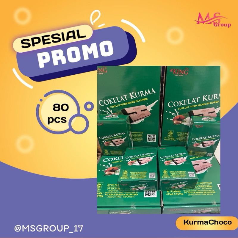 

Kurma Cokelat/DKING KURMA CHOCOLATTE / Coklat Kurma DKING / Coklat Kurma Murah isi 80PCS