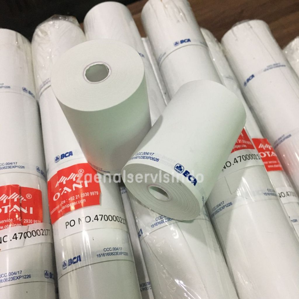 

Cod Kertas thermal Edc coreless Logo bca 56x38 OTANI gosend grab/ logo bank