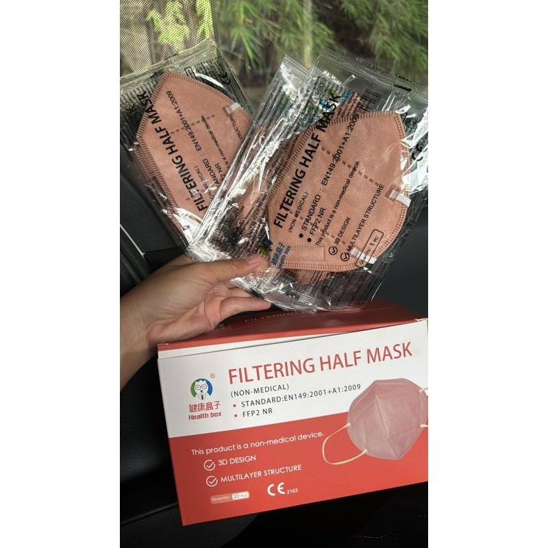 Masker medis viral KN95 Anti Covid19 Healthbox FFP2NR Filtering Half Mask Anti Virus 3D Respirator