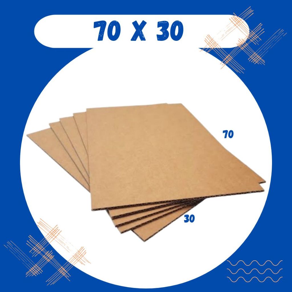 

Sheet 30x70 / 20x70 / 10x70 Kardus Lembaran Polos Single Wall Packing Karton Coklat Warna