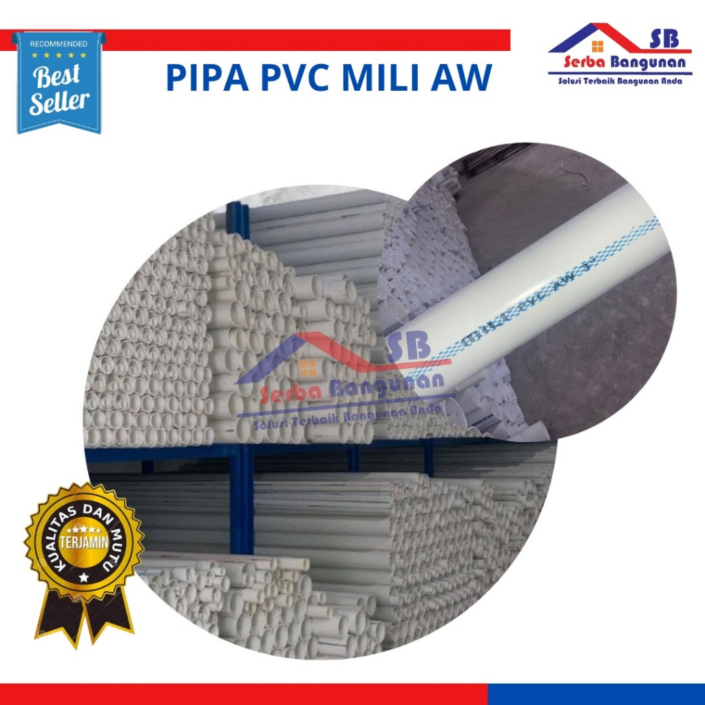 Mili AW Pipa PVC 3" per Meter