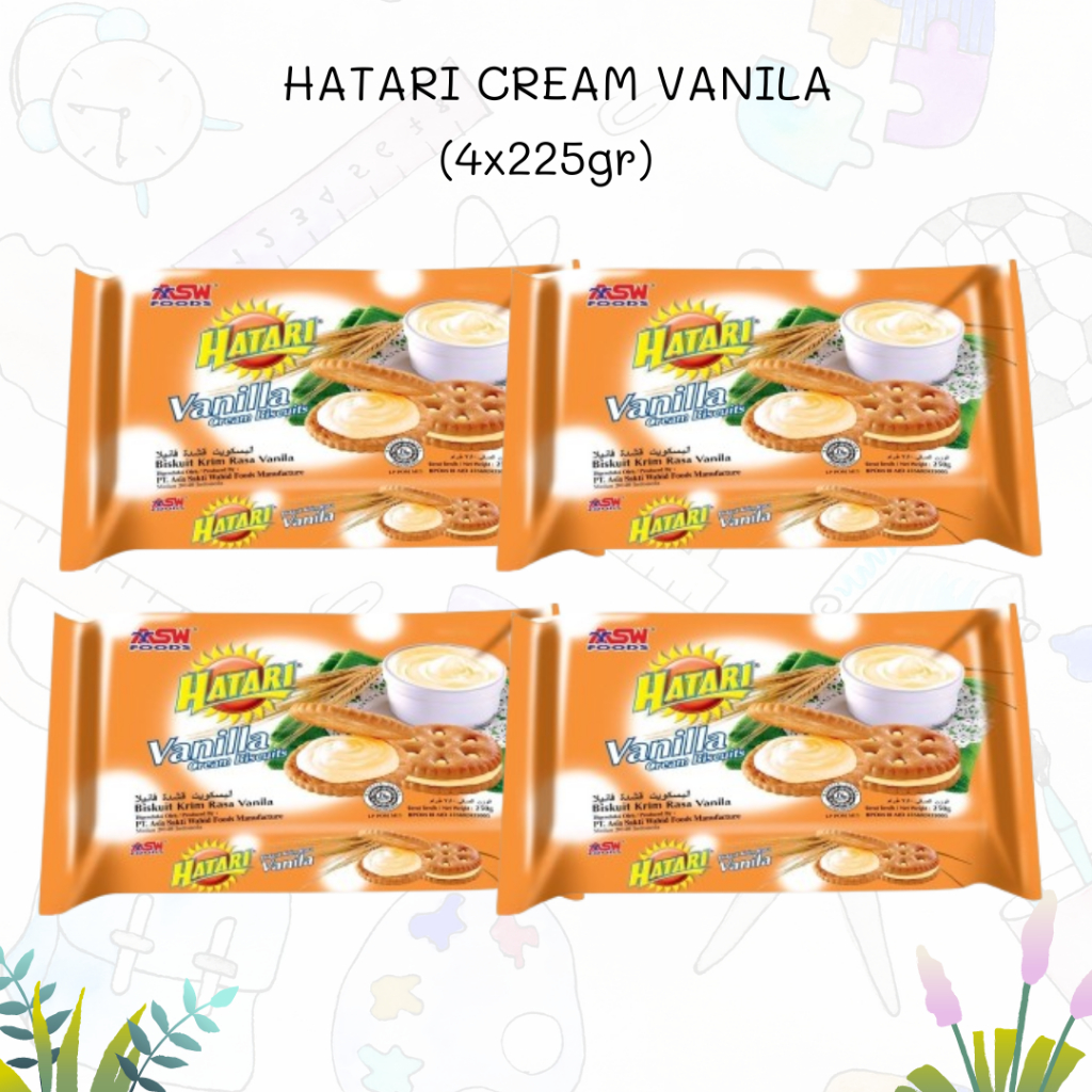 

HATARI BISKUIT CREAM VANILA 4x225gr (1Pack)