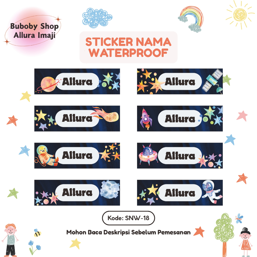 

Sticker Nama Waterproof SNW-18