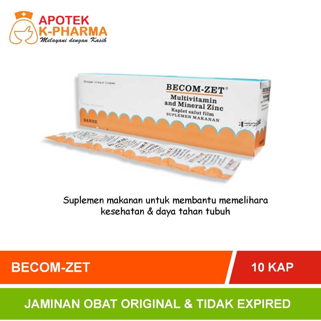 Becom Zet Strip Isi 10 Tablet Obat Original